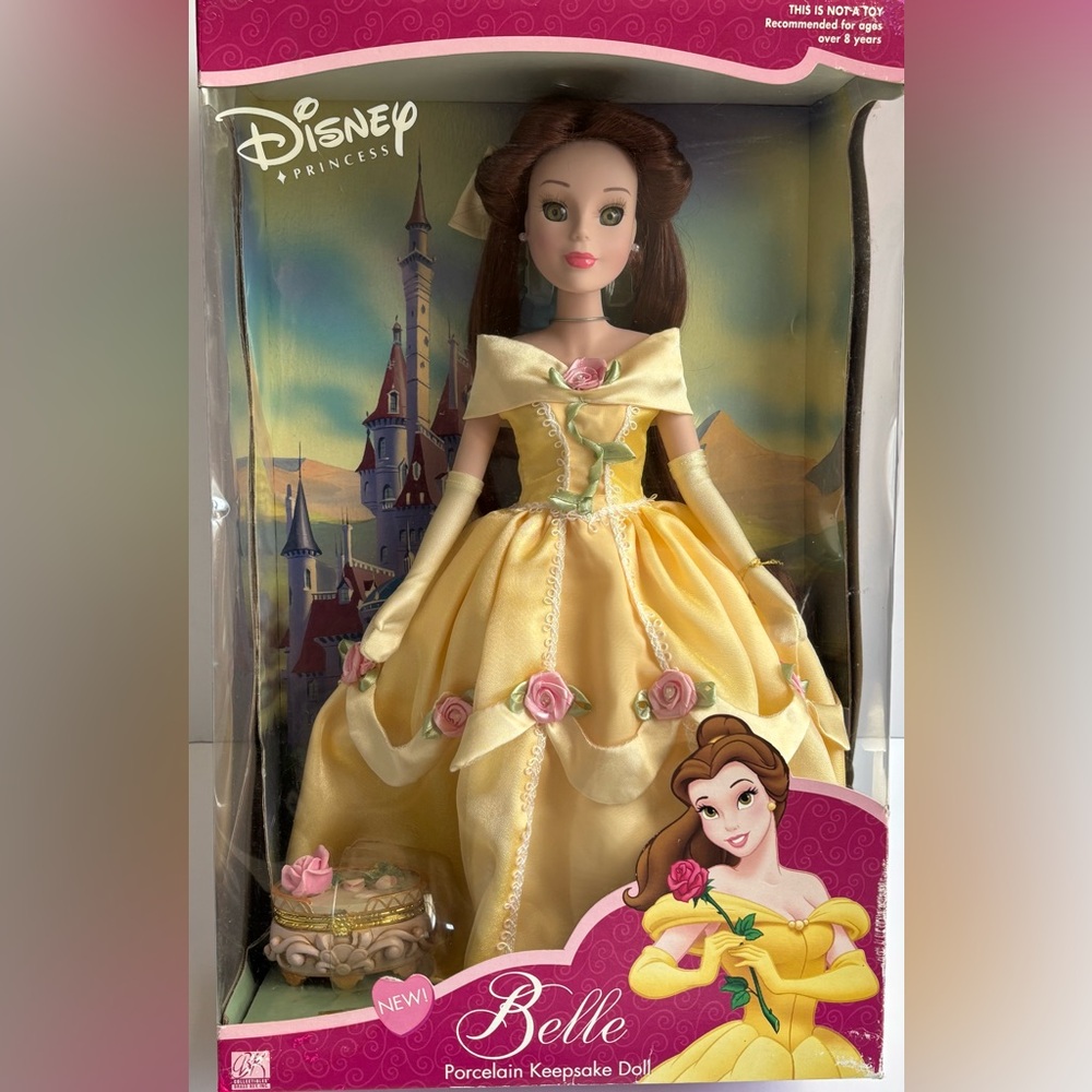Disney Princess Belle Porcelain Keepsake Doll - Yellow